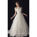 Factory Wholesale Classic Bridal Wedding Dress with V-Neck, off-Shoulder and A-Line Style